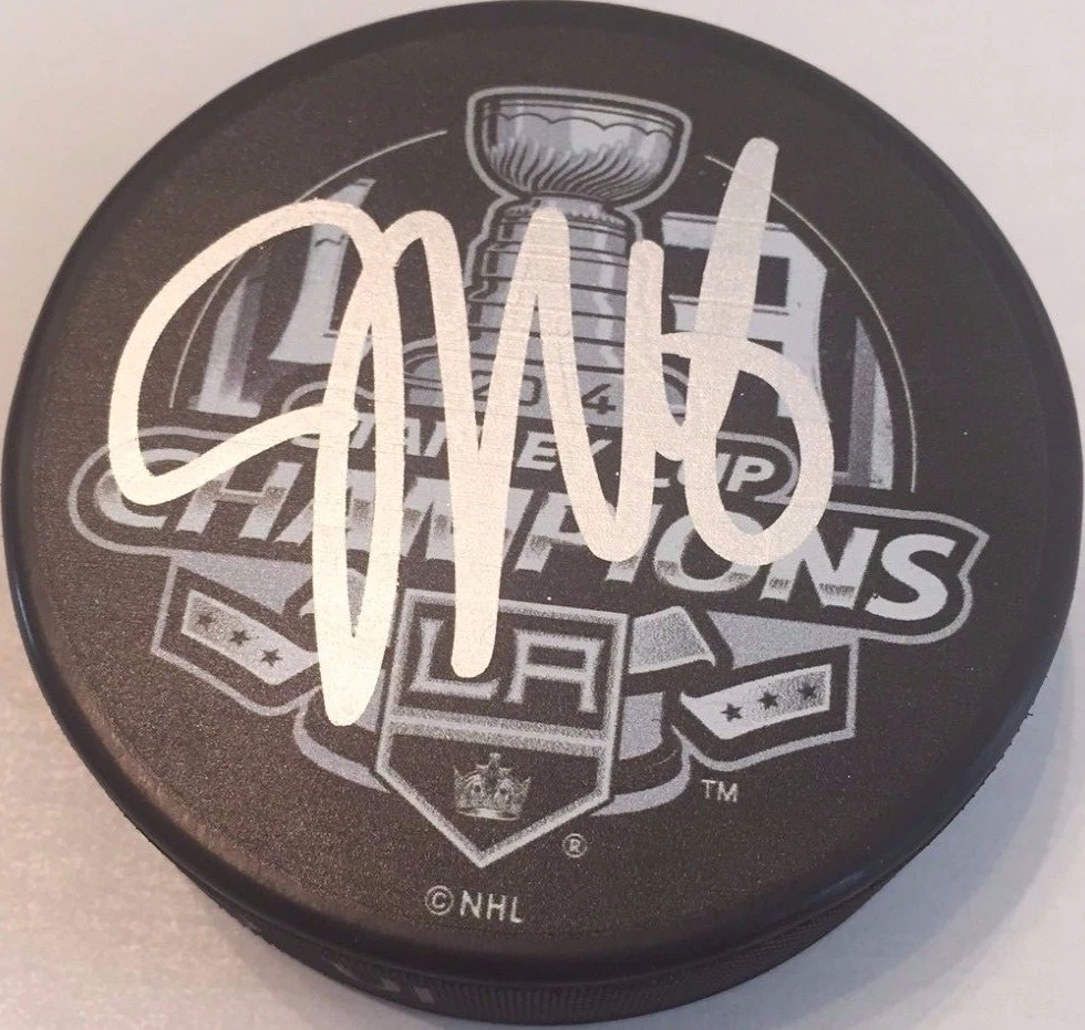 JAKE MUZZIN SIGNED LOS ANGELES KINGS 2014 STANLEY CUP CHAMPION PUCK W/CASE COA