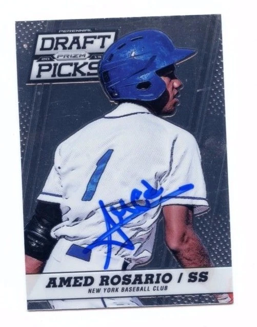 AMED ROSARIO SIGNED 2013 PANINI PRIZM DRAFT ROOKIE CARD METS AUTO A