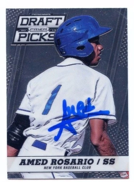 AMED ROSARIO SIGNED 2013 PANINI PRIZM DRAFT ROOKIE CARD METS AUTO B