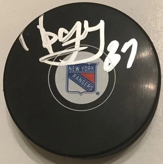 PAVEL BUCHNEVICH SIGNED NEW YORK RANGERS PUCK W/CASE COA