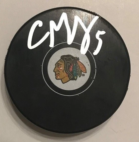 CONNOR MURPHY SIGNED CHICAGO BLACKHAWKS PUCK W/CASE COA