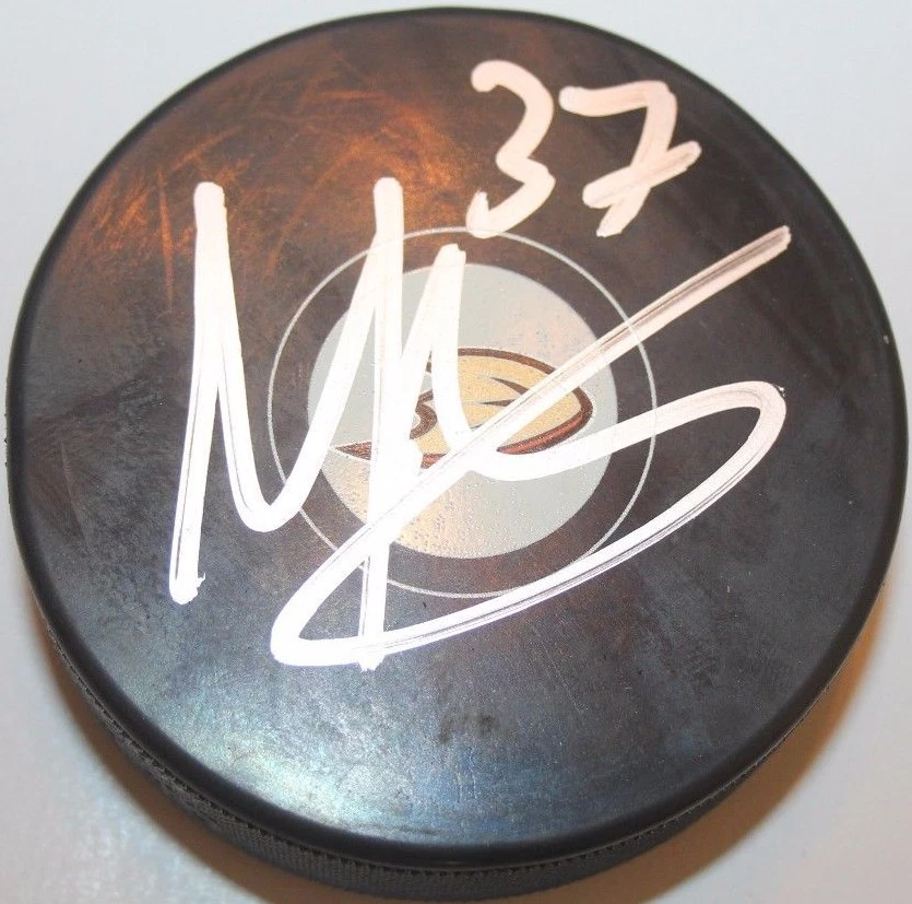 NICK RITCHIE SIGNED ANAHEIM DUCKS PUCK W/ CASE COA