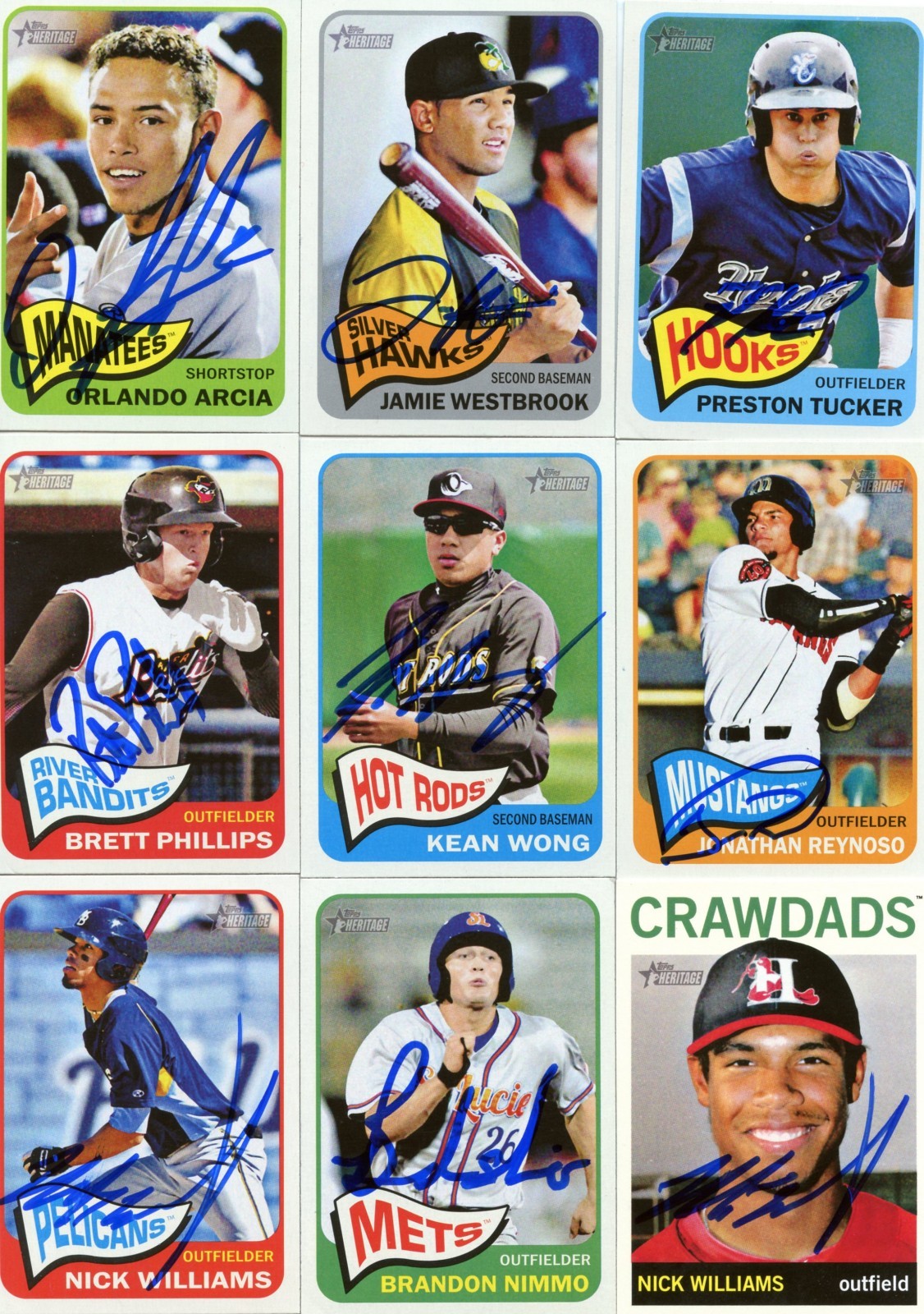 NICK WILLIAMS SIGNED 2014 TOPPS HERITAGE MINOR LEAGUE ROOKIE CARD AUTO