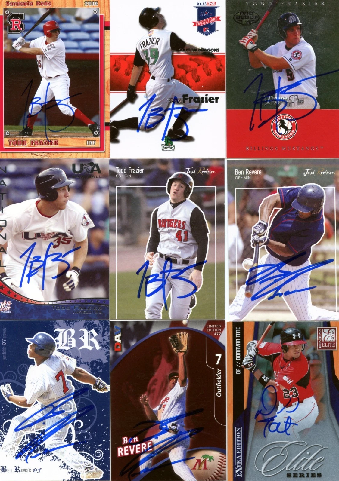 TODD FRAZIER SIGNED 2008 TRISTAR PROJECTIONS PROSPECT ROOKIE CARD AUTO