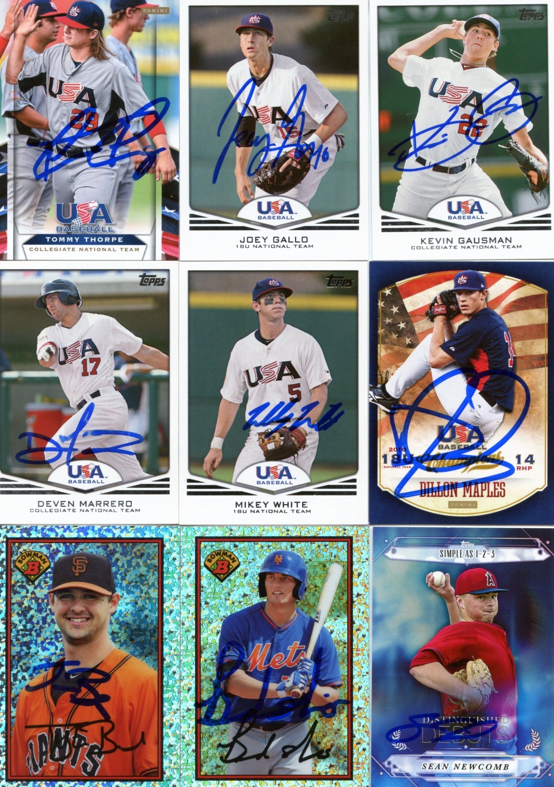 KEVIN GAUSMAN SIGNED 2011 USA BASEBALL ROOKIE CARD AUTO