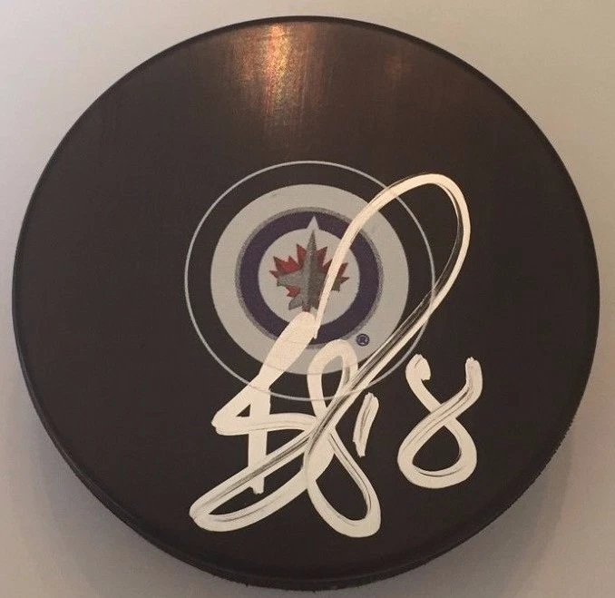 BRYAN LITTLE SIGNED WINNIPEG JETS PUCK W/CASE COA