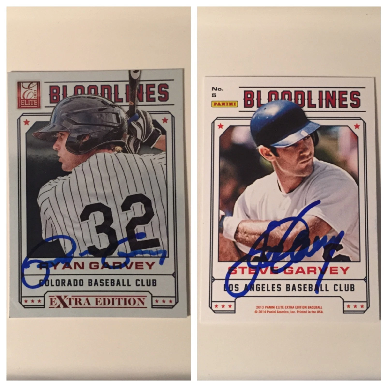 Steve Ryan Garvey signed 2013 Donruss Elite Family Bloodlines Rookie card auto