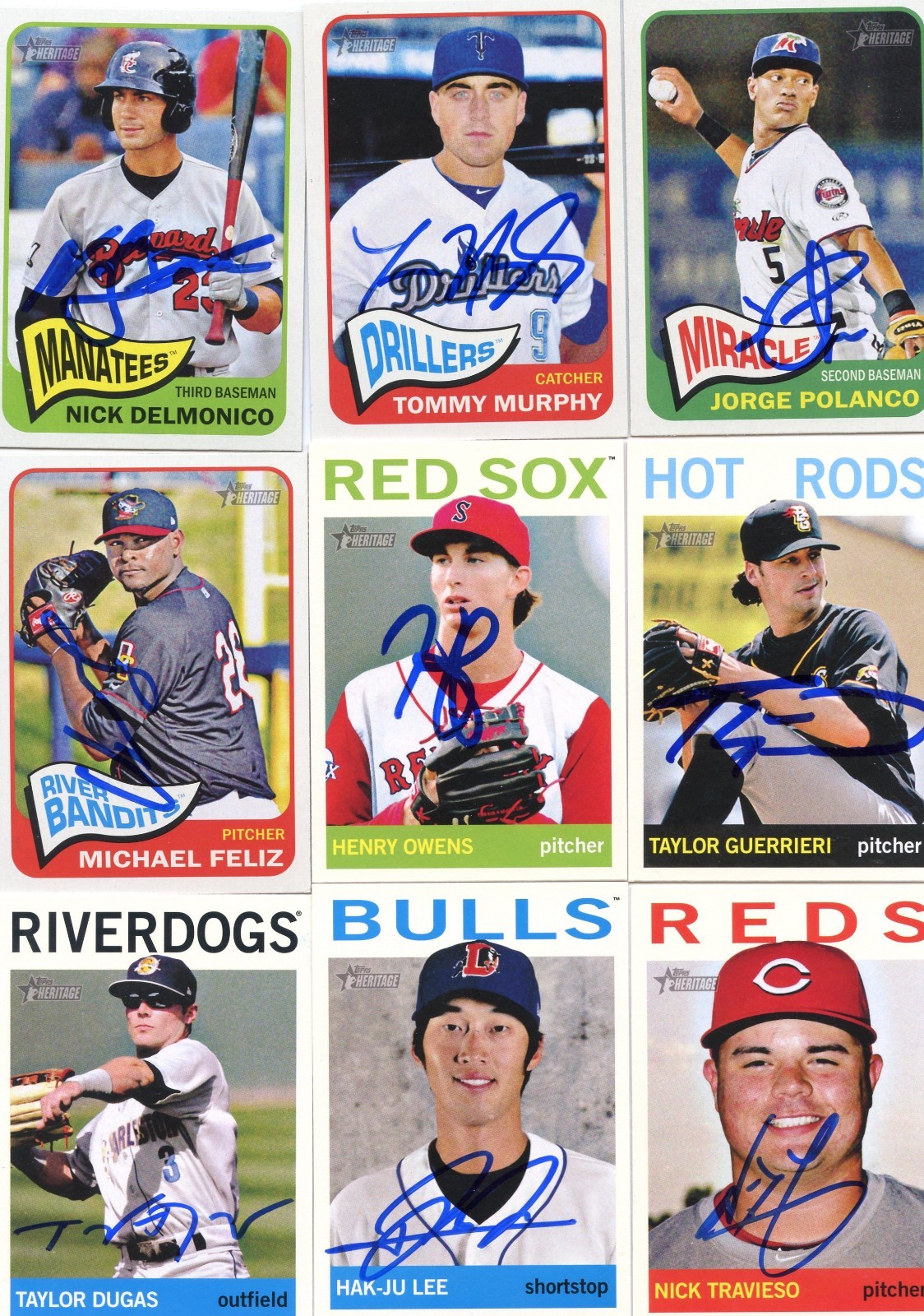 Henry Owens signed 2013 Topps Heritage Minors Rookie card auto