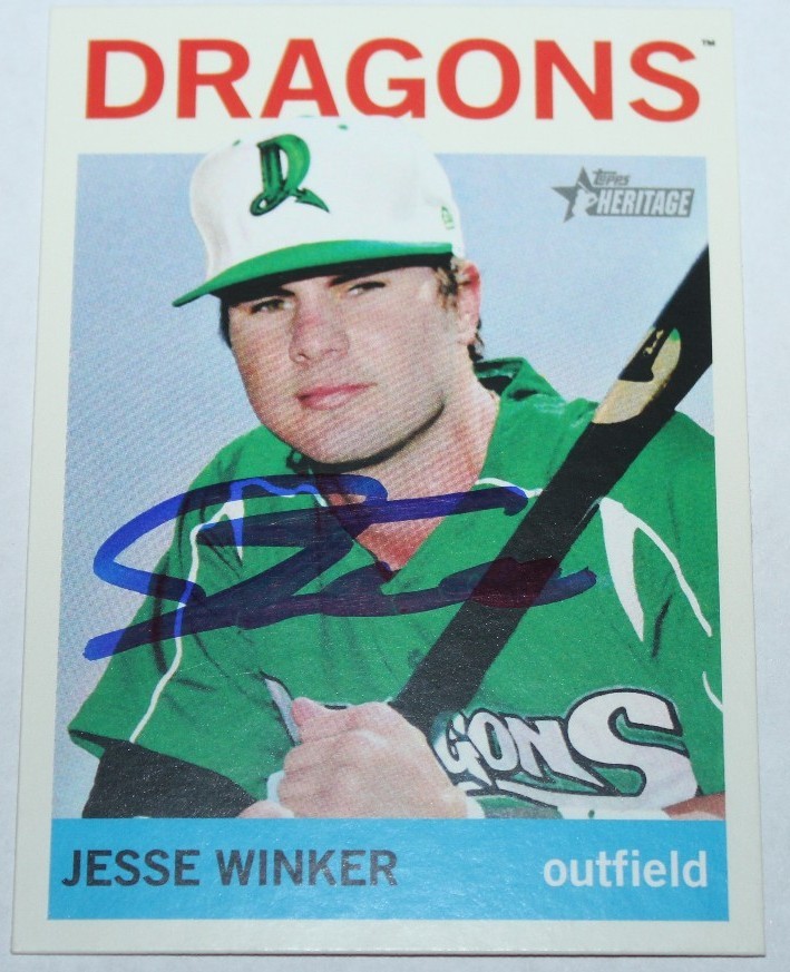 Jesse Winker signed 2013 Topps Heritage Minors Rookie card auto