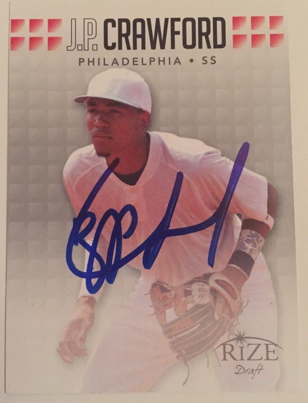 JP Crawford signed 2013 Rize Draft Rookie card auto