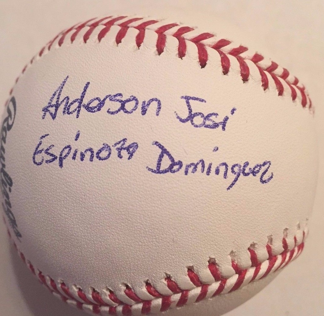 ANDERSON ESPINOZA SIGNED RAWLINGS MLB BASEBALL SAN DIEGO PADRES FULL NAME COA