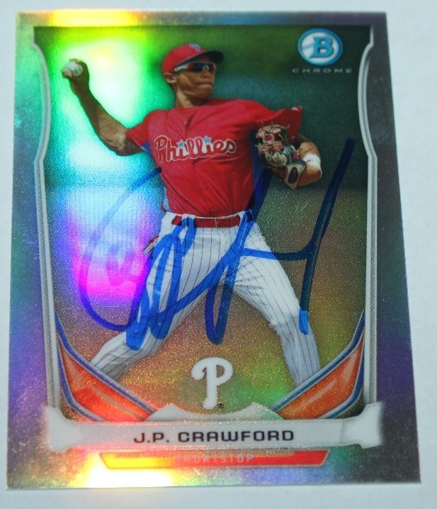 JP J.P. Crawford signed 2014 Bowman Chrome Refractor Mini Rookie card auto