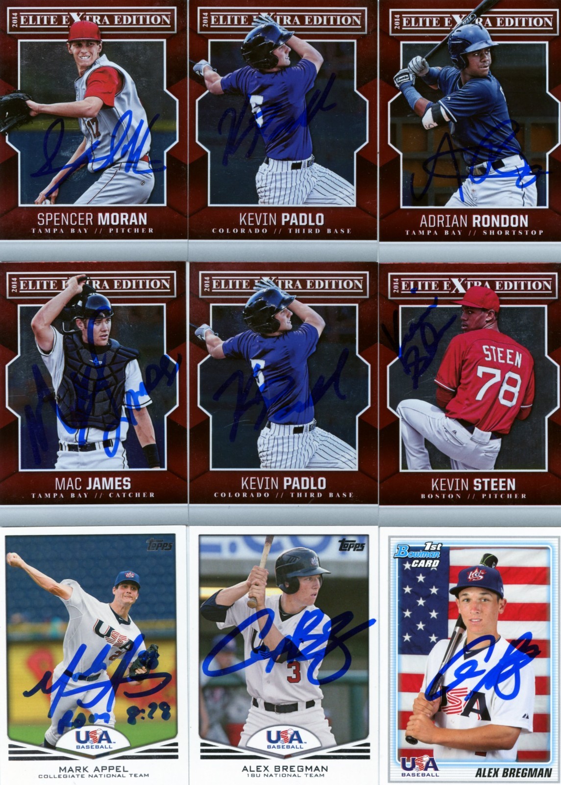 MARK APPEL SIGNED 2011 TOPPS TEAM USA BASEBALL PROSPECT ROOKIE CARD AUTO