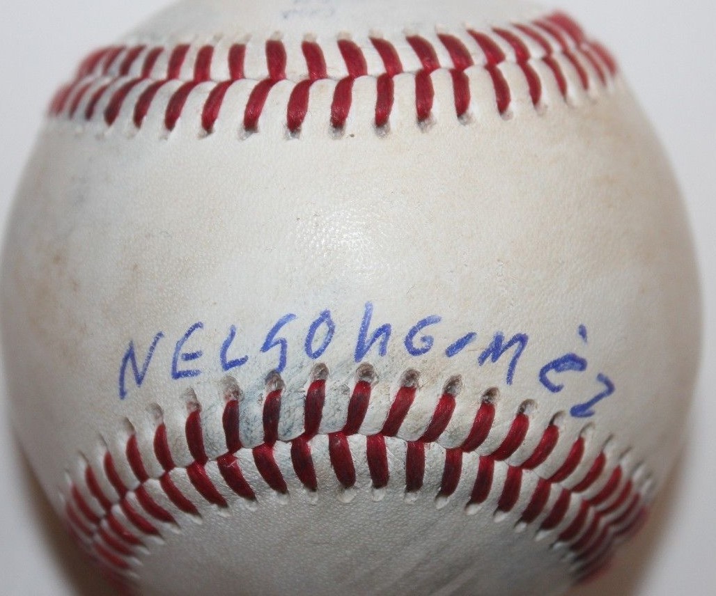 NELSON GOMEZ SIGNED RAWLINGS GAME USED BASEBALL YANKEES COA