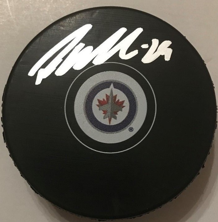 PATRIK LAINE SIGNED WINNIPEG JETS PUCK W/CASE COA