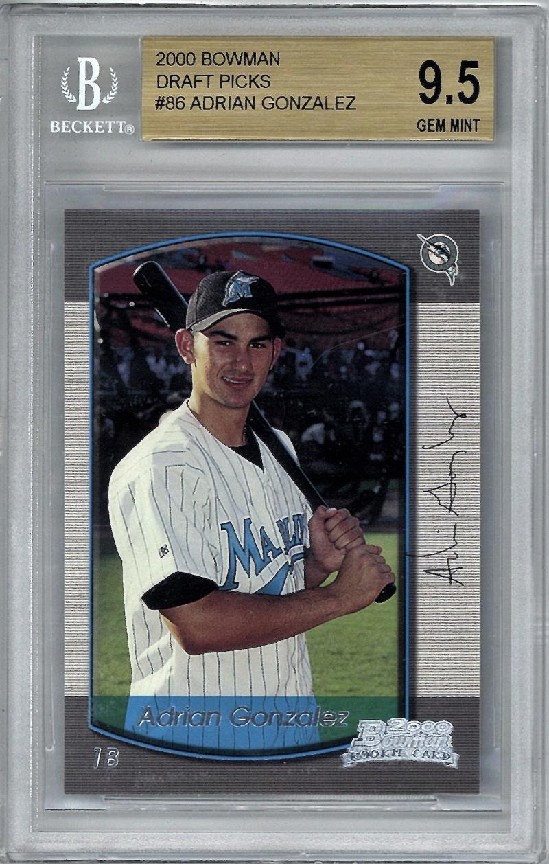 2000 Bowman Draft Picks 86 Adrian Gonzalez Beckett BGS 9.5