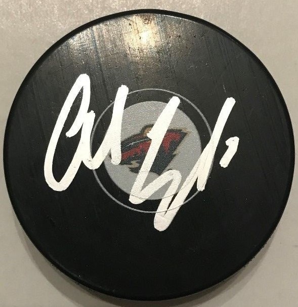 CHARLIE COYLE SIGNED MINNESOTA WILD PUCK W/CASE COA