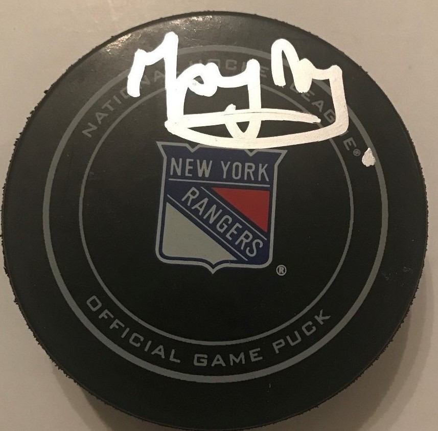 PAVEL BUCHNEVICH SIGNED NEW YORK RANGERS OFFICIAL GAME PUCK W/CASE COA