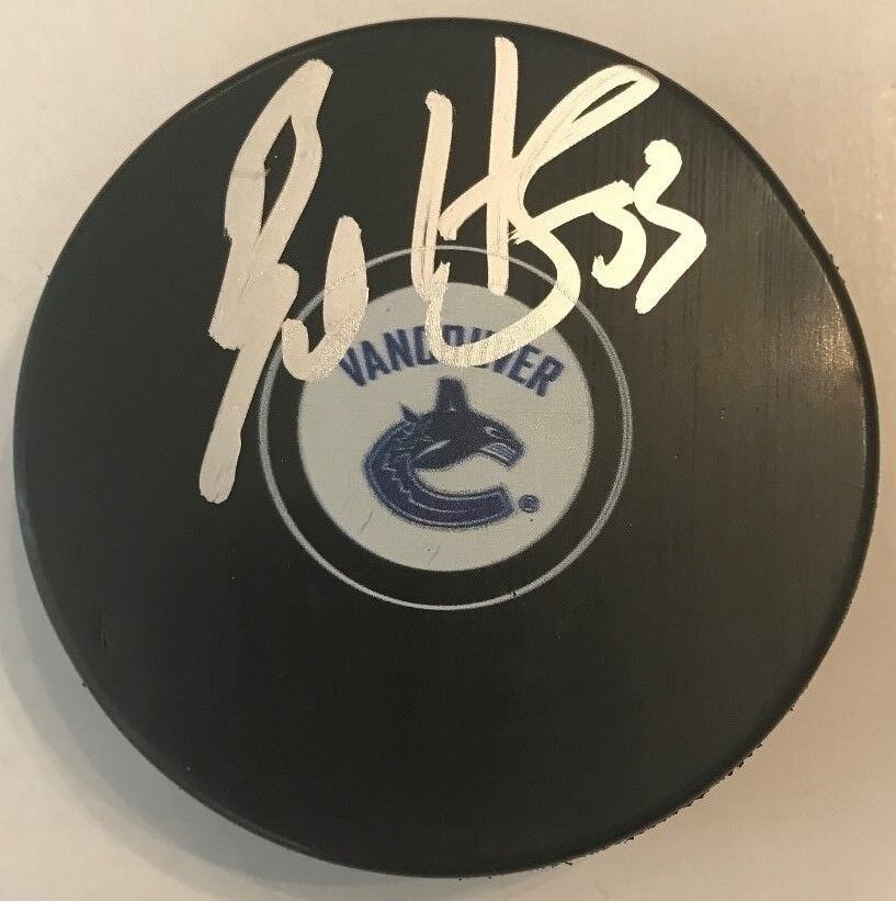 BO HORVAT SIGNED VANCOUVER CANUCKS PUCK W/CASE COA