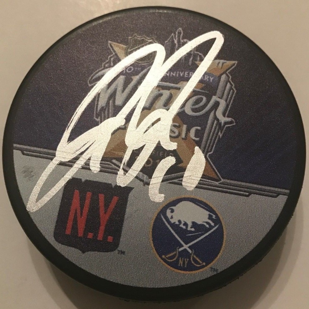JACOB JOSEFSON SIGNED 2018 WINTER CLASSIC PUCK W/CASE BUFFALO SABRES COA