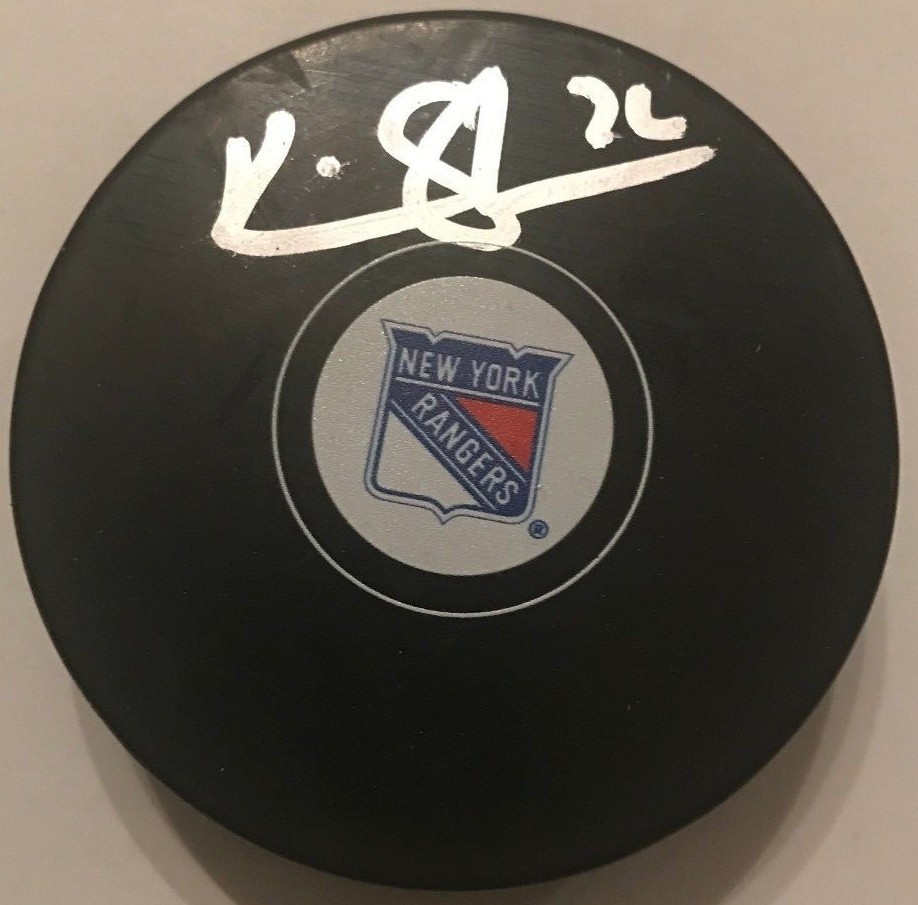 KEVIN SHATTENKIRK SIGNED NEW YORK RANGERS PUCK W/CASE COA