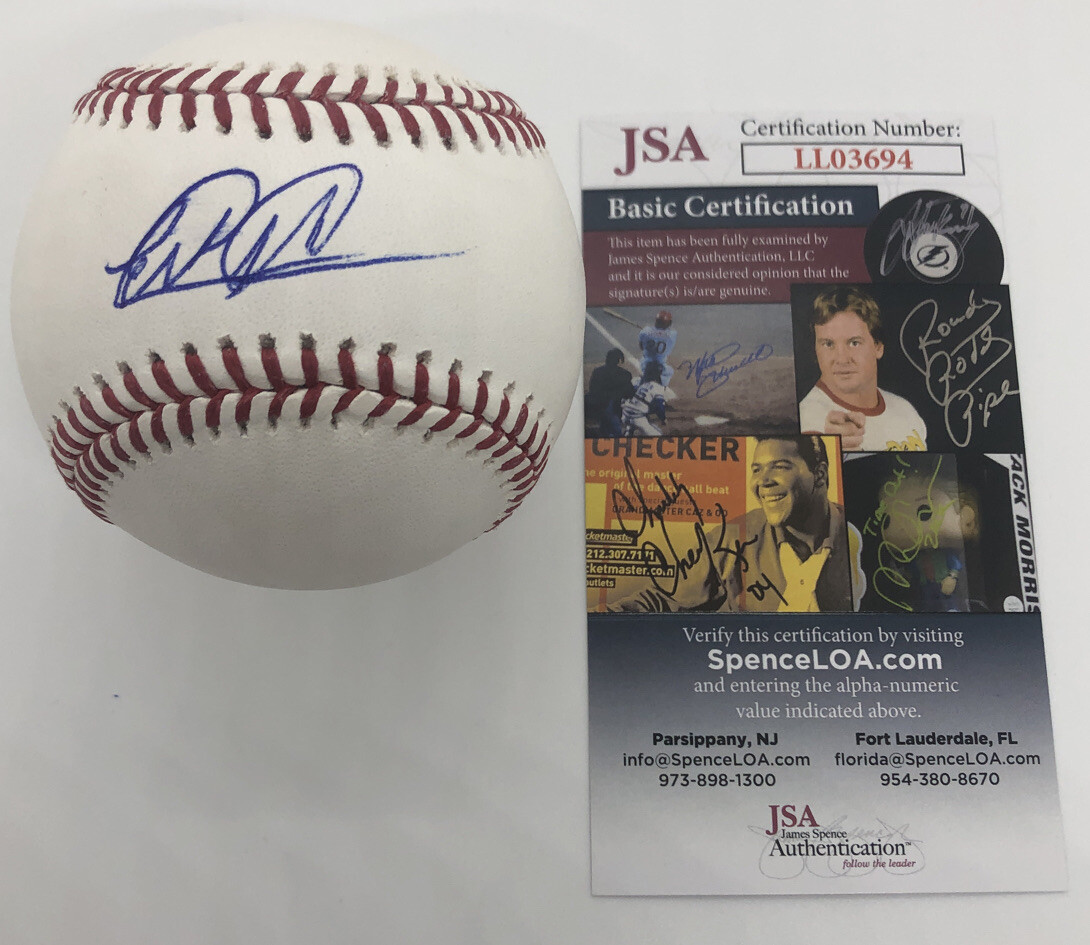 ESTEVAN FLORIAL SIGNED RAWLINGS MLB BASEBALL NEW YORK YANKEES JSA COA