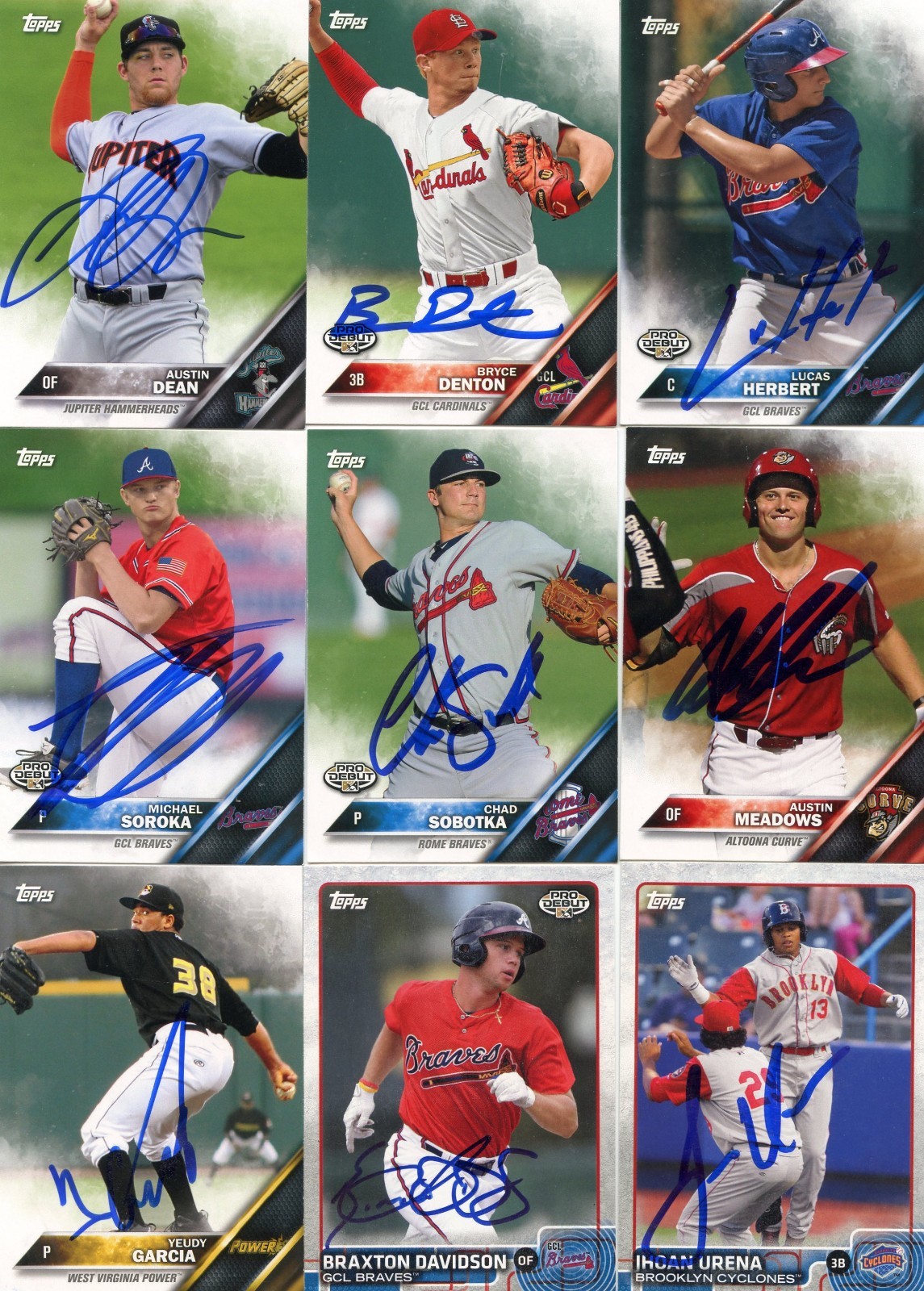 AUSTIN MEADOWS SIGNED 2016 TOPPS PRO DEBUT ROOKIE CARD AUTO