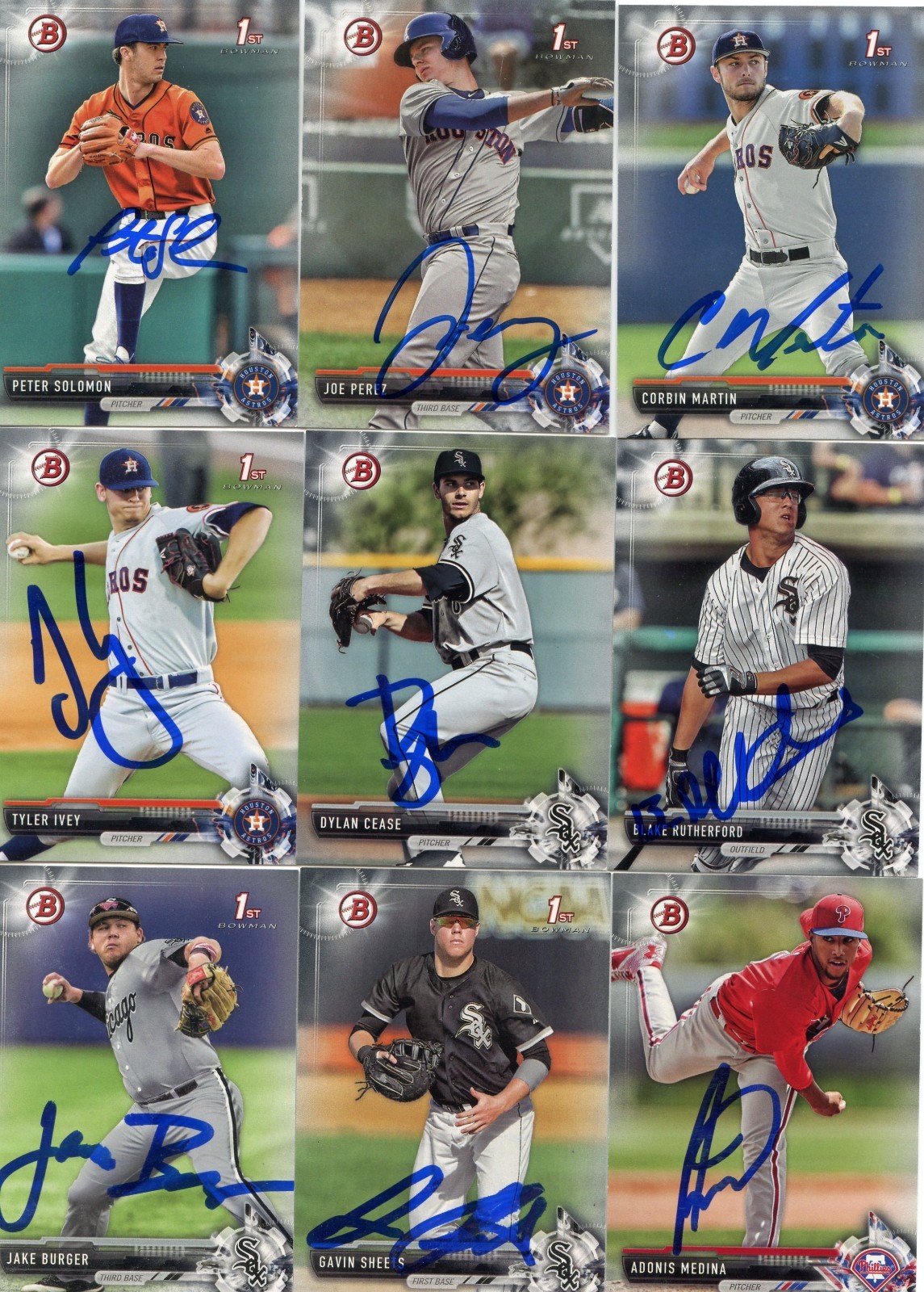 BLAKE RUTHERFORD SIGNED 2017 BOWMAN DRAFT PROSPECT ROOKIE CARD AUTO