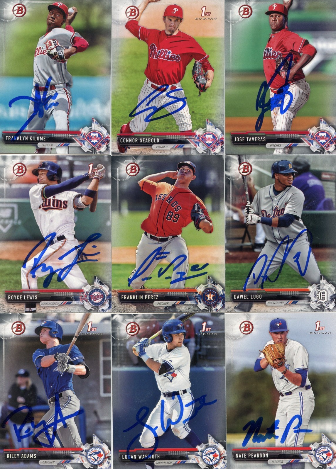 DAWEL LUGO SIGNED 2017 BOWMAN DRAFT PROSPECT ROOKIE CARD AUTO