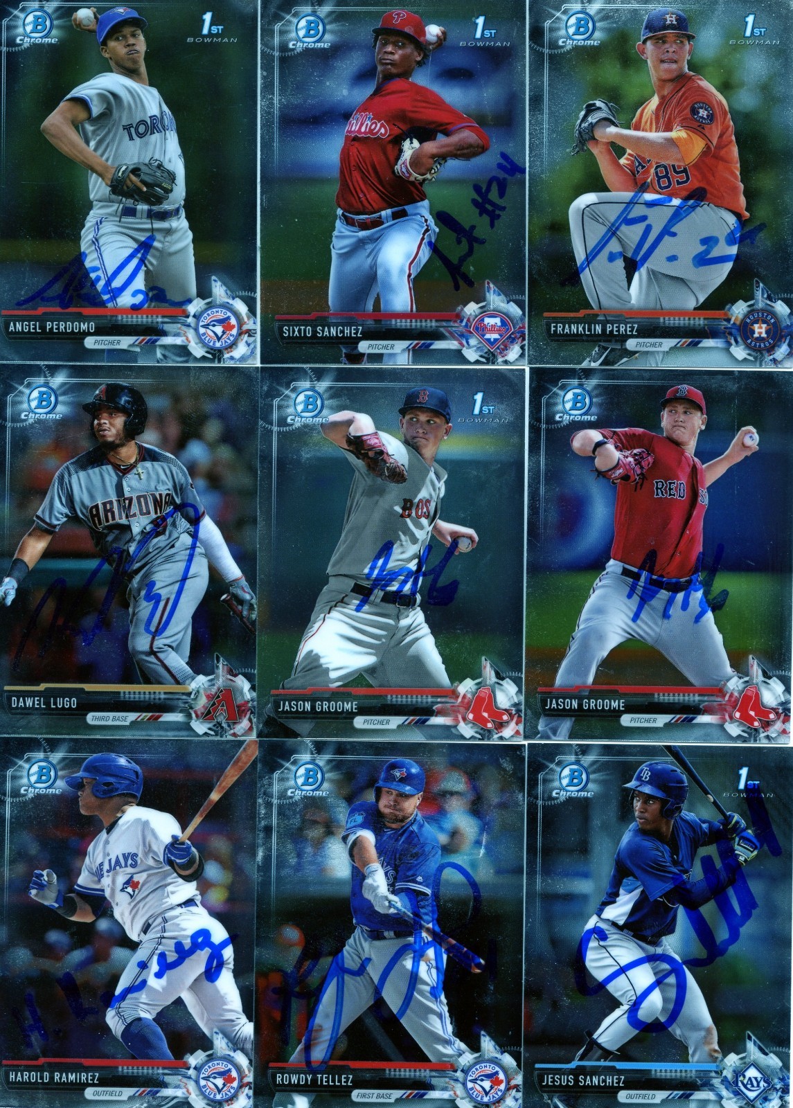 JASON GROOME SIGNED 2017 BOWMAN CHROME PROSPECT ROOKIE CARD (RED JERSEY) AUTO