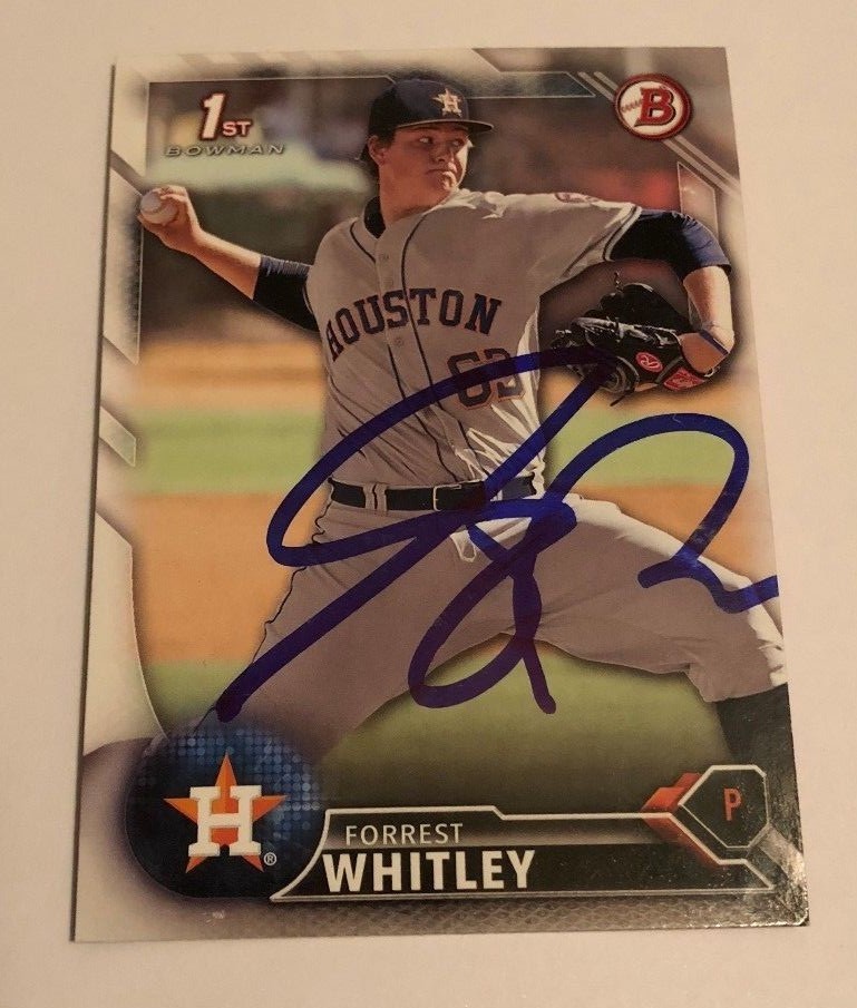 FORREST WHITLEY SIGNED 2016 BOWMAN DRAFT PROSPECT ROOKIE CARD AUTO