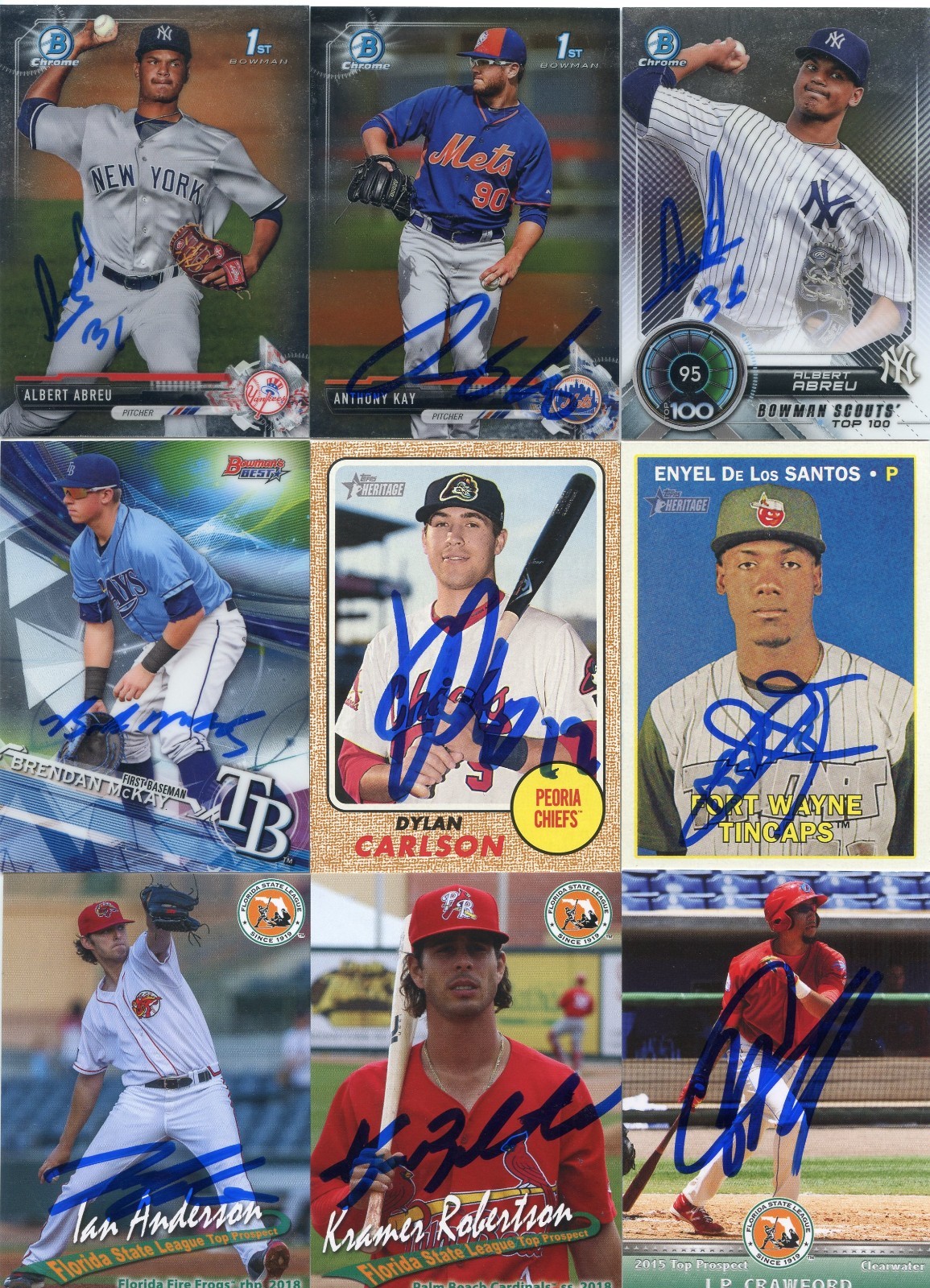 BRENDAN MCKAY SIGNED 2017 BOWMAN'S BEST ROOKIE CARD AUTO