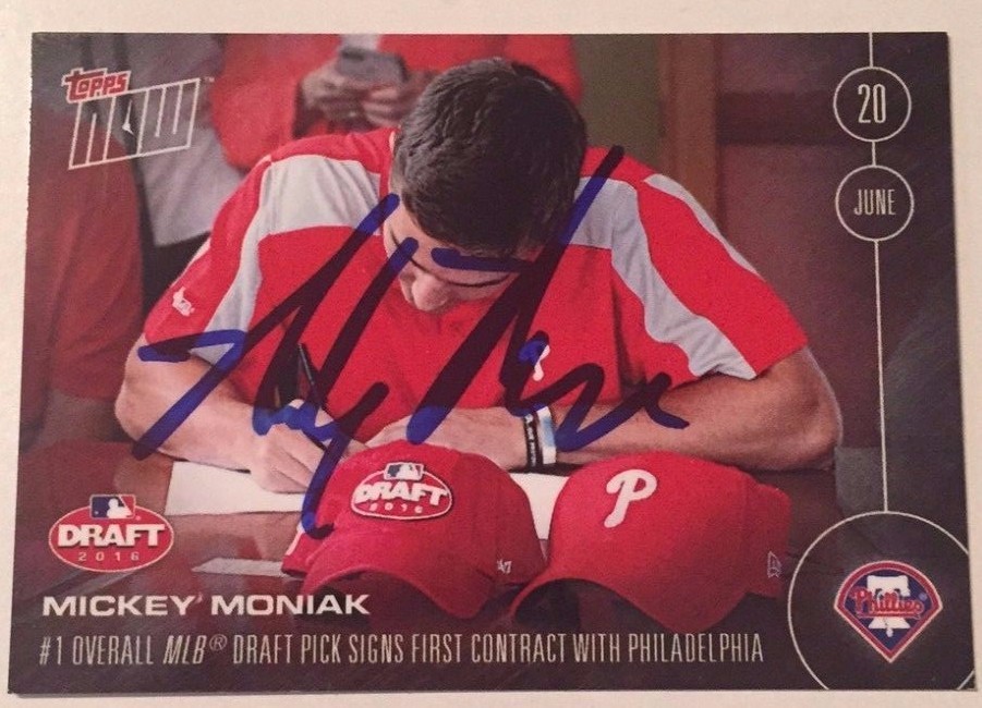 MICKEY MONIAK SIGNED 2016 TOPPS NOW ROOKIE CARD RARE AUTO