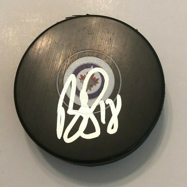 BRYAN LITTLE SIGNED WINNIPEG JETS HOCKEY PUCK W/CASE COA