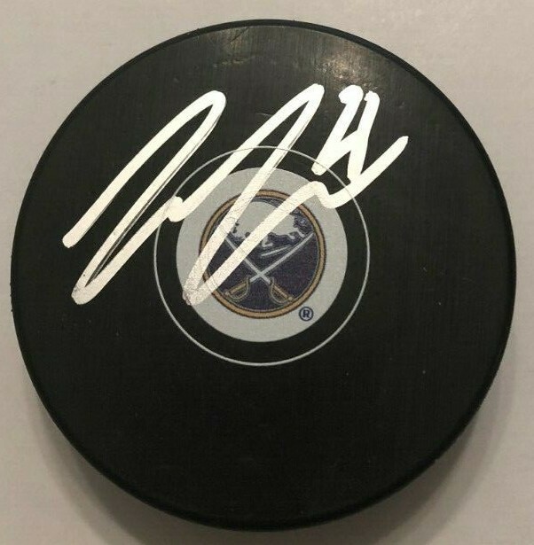 ZEMGUS GIRGENSONS SIGNED BUFFALO SABRES HOCKEY PUCK W/CASE COA COLLECTIBLE MEMORABILIA