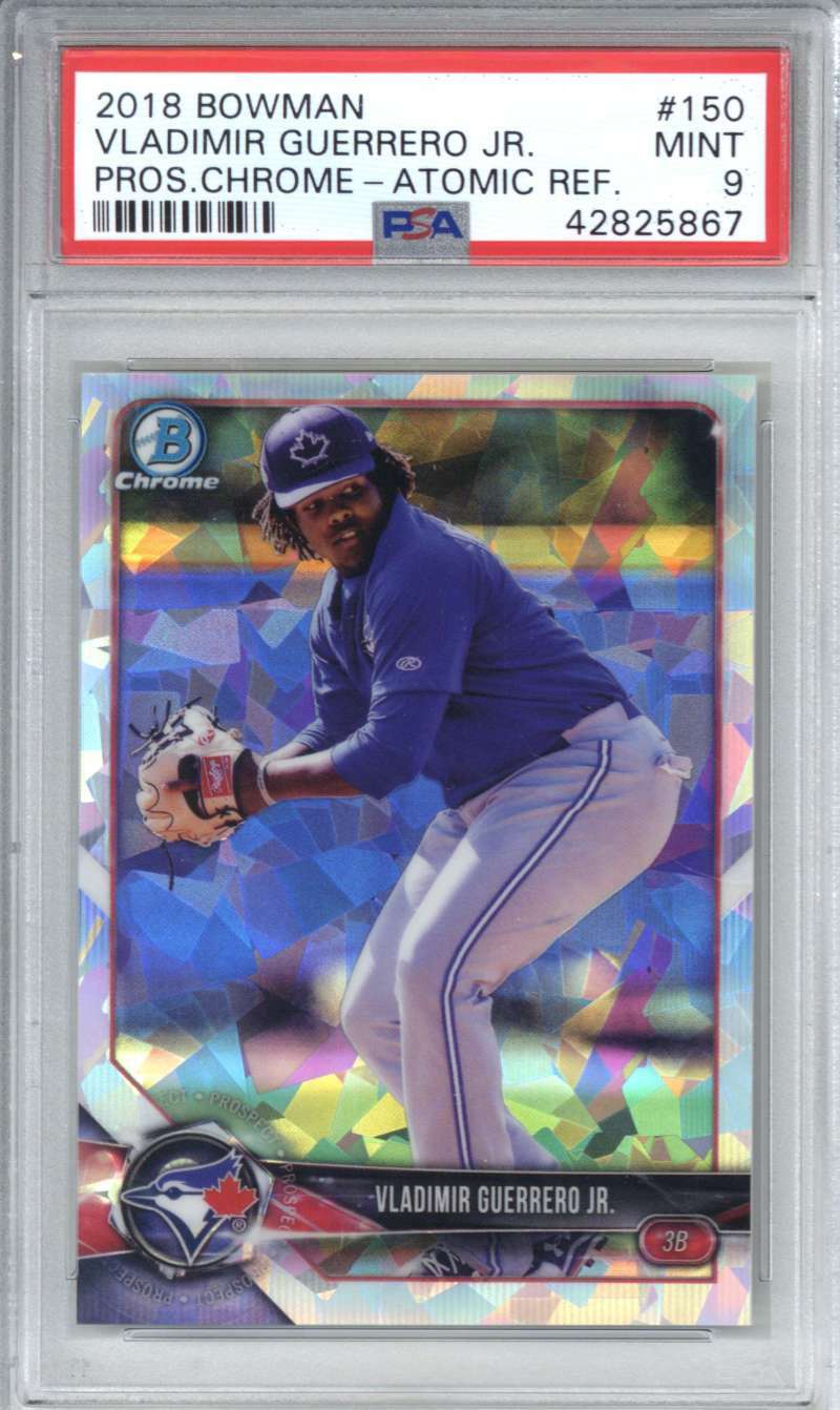 Vladimir Guerrero Jr 2018 Bowman Chrome Prospect Atomic Refractor RC #150 PSA 9