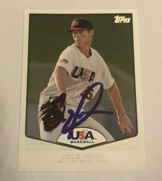 COLE IRVIN SIGNED 2011 TOPPS USA BASEBALL PROSPECT ROOKIE CARD AUTO