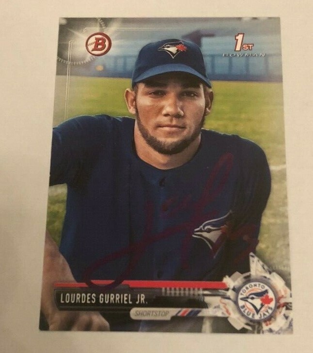 LOURDES GURRIEL JR SIGNED 2017 BOWMAN PROSPECT ROOKIE CARD AUTO