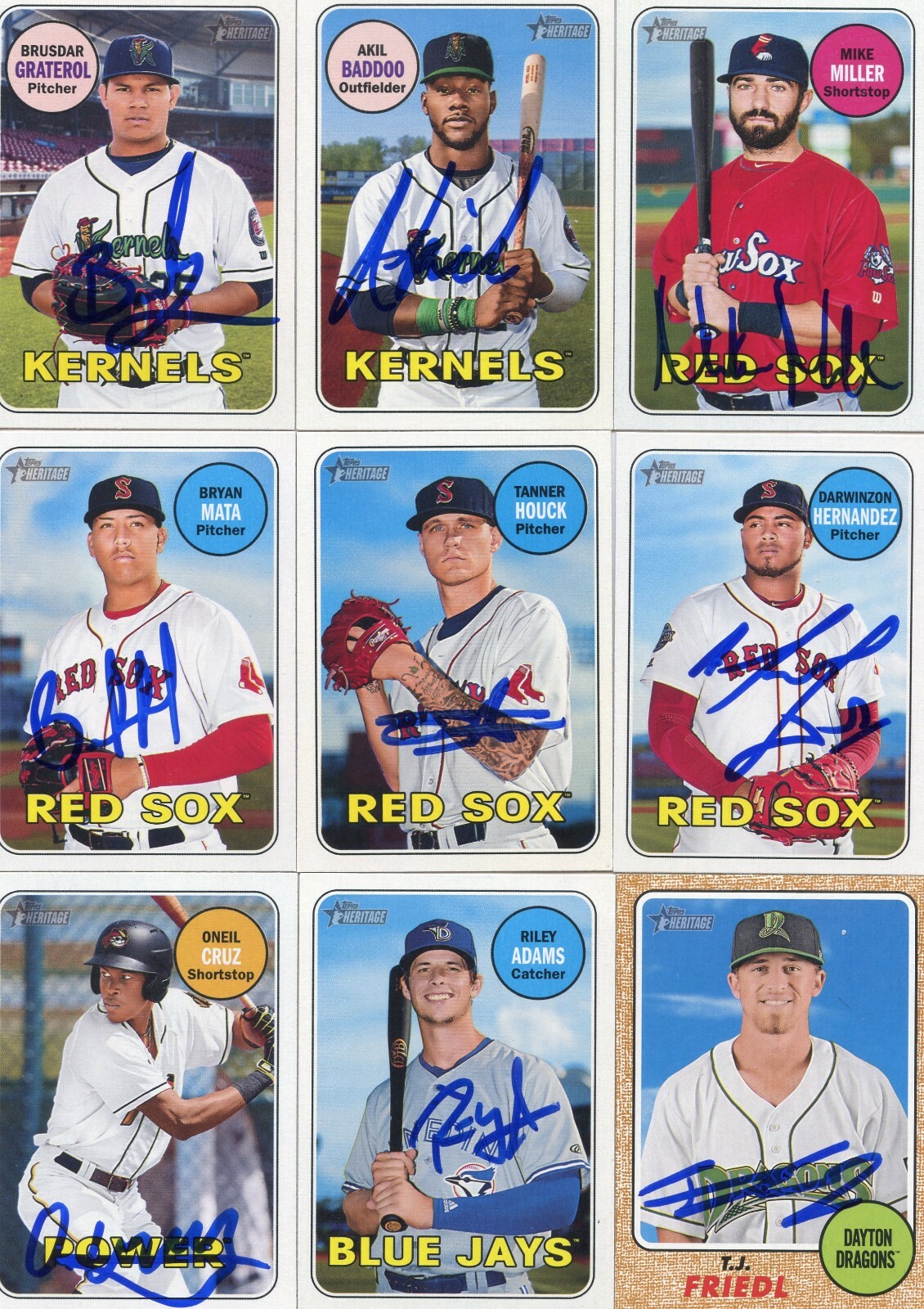 DARWINZON HERNANDEZ SIGNED 2018 TOPPS HERITAGE MINORS ROOKIE CARD AUTO