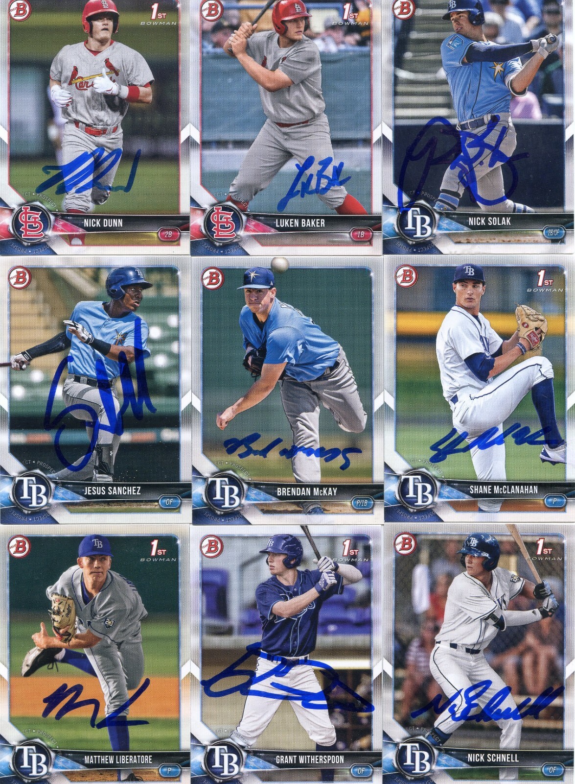 JESUS SANCHEZ SIGNED 2018 BOWMAN DRAFT PROSPECT ROOKIE CARD AUTO