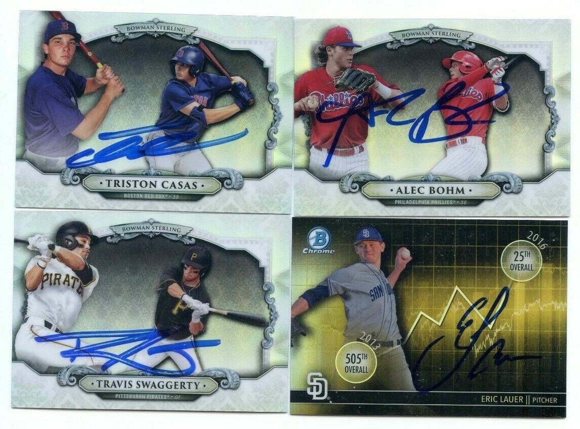 ERIC LAUER SIGNED 2016 BOWMAN CHROME DRAFT DIVIDEND PROSPECT ROOKIE CARD AUTO