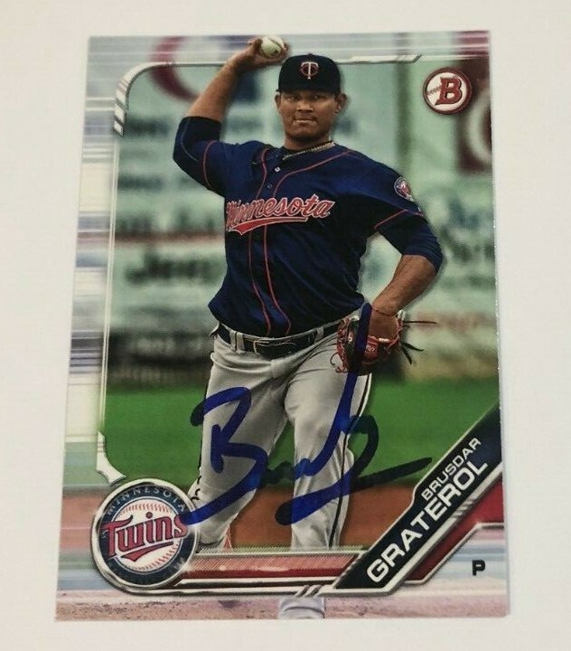 BRUSDAR GRATEROL SIGNED 2019 BOWMAN PROSPECT ROOKIE CARD AUTO