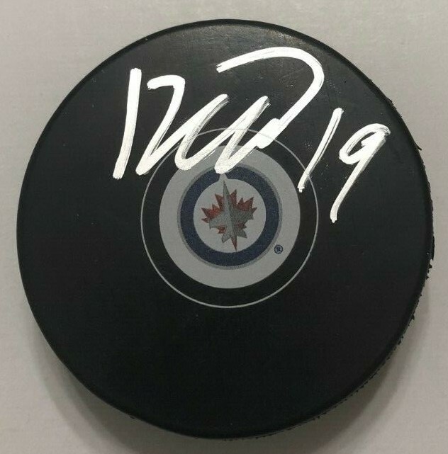DAVID GUSTAFSSON SIGNED WINNIPEG JETS HOCKEY PUCK W/ CASE COA