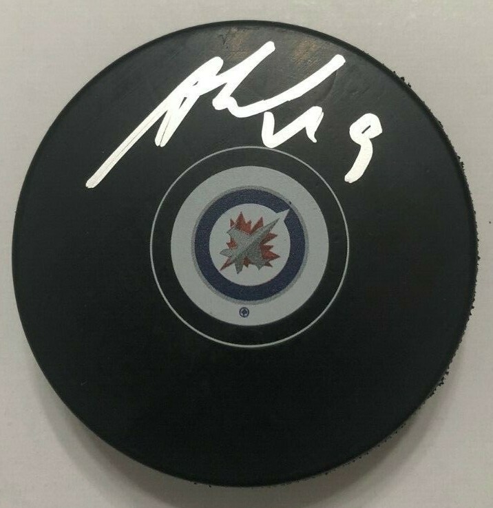 ANDREW COPP SIGNED WINNIPEG JETS HOCKEY PUCK W/ CASE COA