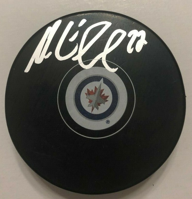 NIKOLAJ EHLERS SIGNED WINNIPEG JETS HOCKEY PUCK W/ CASE COA