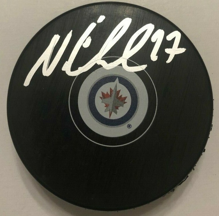 NIKOLAJ EHLERS SIGNED WINNIPEG JETS HOCKEY PUCK W/ CASE COA
