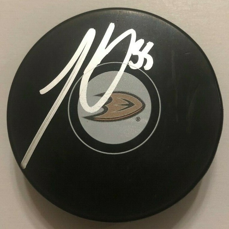 JAKOB SILFVERBERG SIGNED ANAHEIM DUCKS HOCKEY PUCK W/ CASE COA