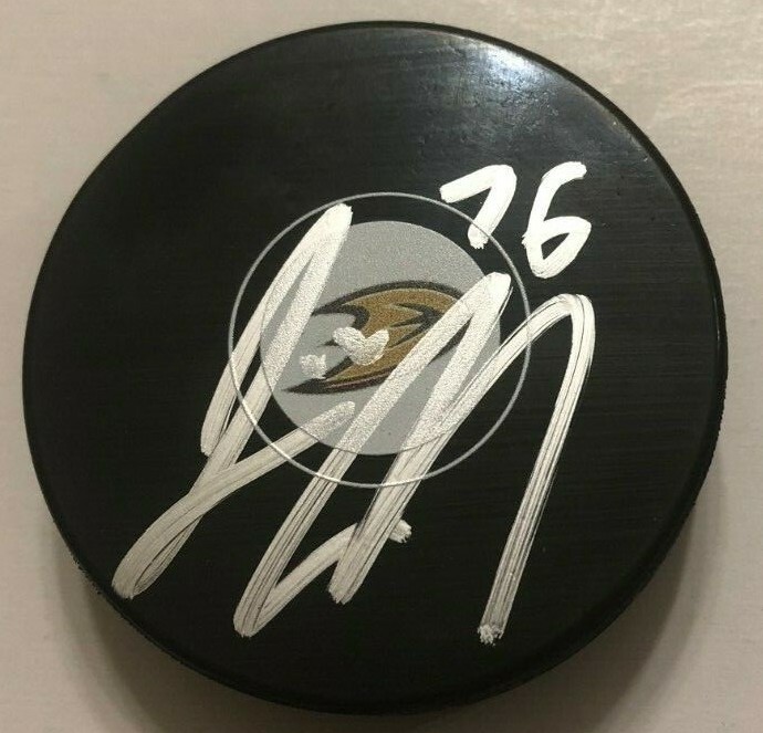 JOSH MAHURA SIGNED ANAHEIM DUCKS HOCKEY PUCK W/ CASE COA
