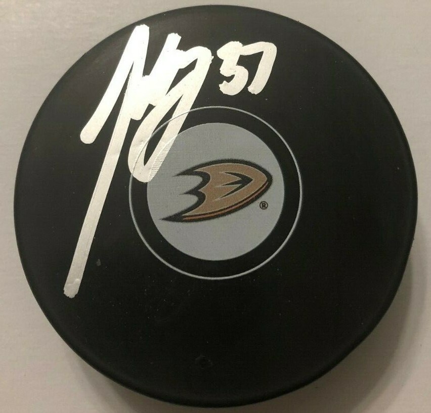 JAKOB SILFVERBERG SIGNED ANAHEIM DUCKS HOCKEY PUCK W/ CASE COA