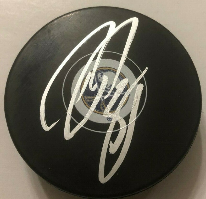 RASMUS RISTOLAINEN SIGNED BUFFALO SABRES HOCKEY PUCK W/ CASE COA